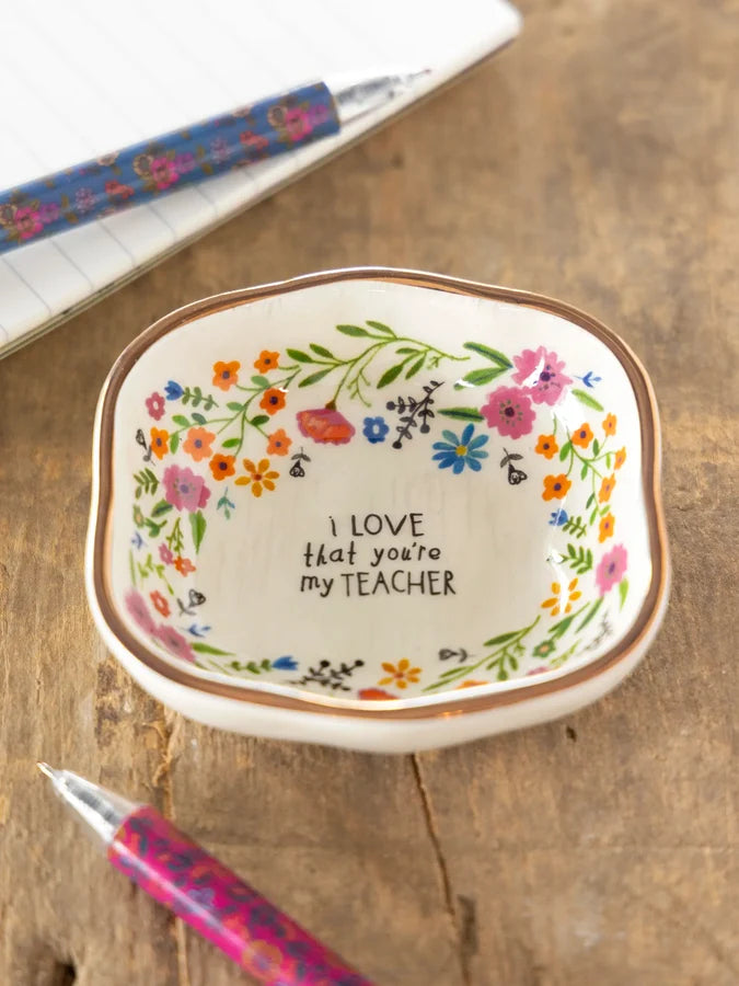 Natural Life Antiqued Trinket Bowl - I Love That Your My Teacher-03-Home &amp; Gift-Natural Life-Market Street Nest, Fashionable Clothing, Shoes and Home Décor Located in Mabank, TX