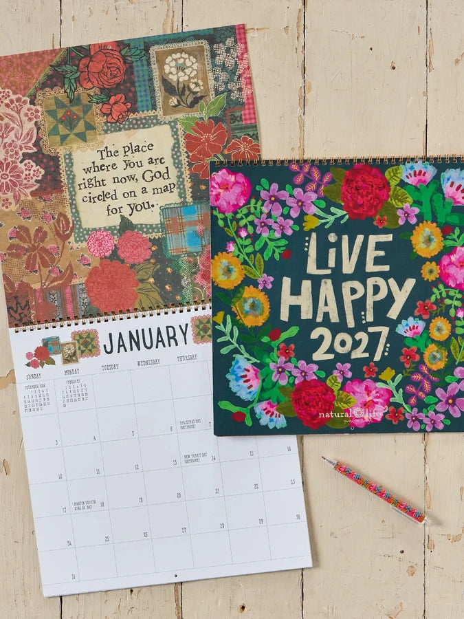 Natural Life 2027 Calendar - Live Happy-03-Home &amp; Gift-Natural Life-Market Street Nest, Fashionable Clothing, Shoes and Home Décor Located in Mabank, TX