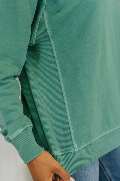 Daily Ease Mineral Wash Pullover in Dark Green-Womens-Ave Shops-Market Street Nest, Fashionable Clothing, Shoes and Home Décor Located in Mabank, TX