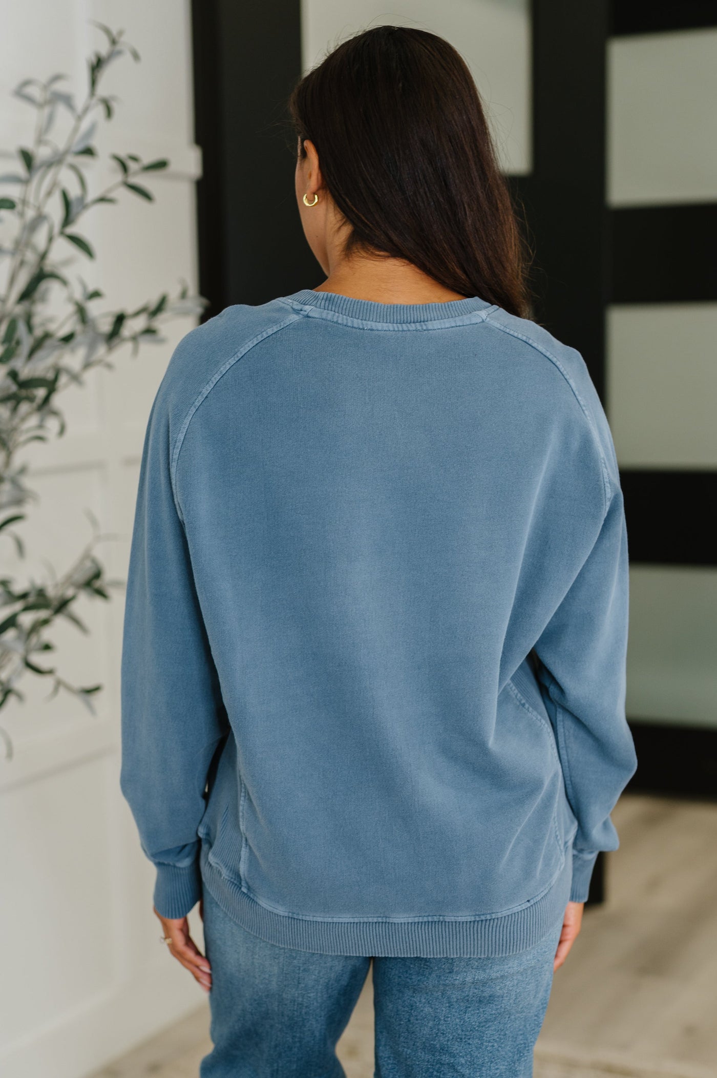 Daily Ease Mineral Wash Pullover in Dusty Blue-Womens-Ave Shops-Market Street Nest, Fashionable Clothing, Shoes and Home Décor Located in Mabank, TX