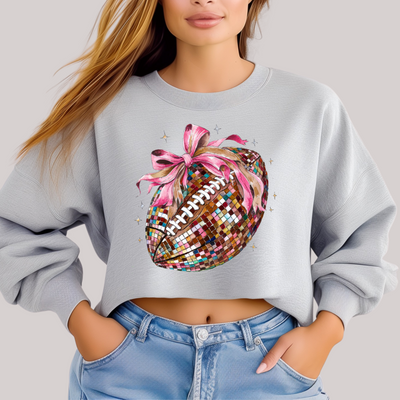 Disco Football in Grey Sweatshirt-Womens-Ave Shops-Market Street Nest, Fashionable Clothing, Shoes and Home Décor Located in Mabank, TX