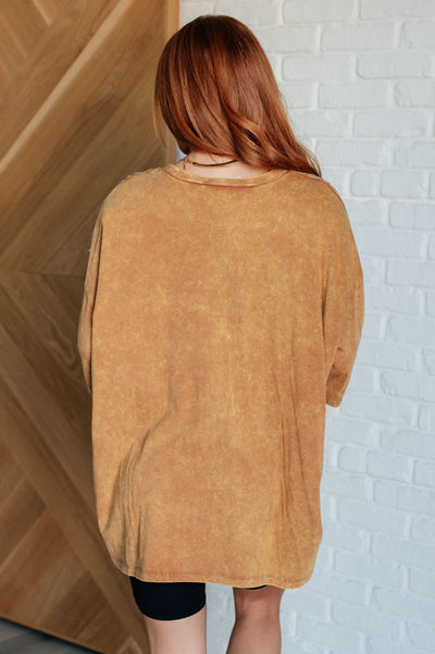 Don't Mind Me Mineral Wash Drop Shoulder Tee in Deep Camel-Tops-Ave Shops-Market Street Nest, Fashionable Clothing, Shoes and Home Décor Located in Mabank, TX