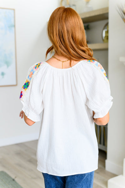 Don't You, Forget About Me Crinkle Knit Blouse-Tops-Ave Shops-Market Street Nest, Fashionable Clothing, Shoes and Home Décor Located in Mabank, TX