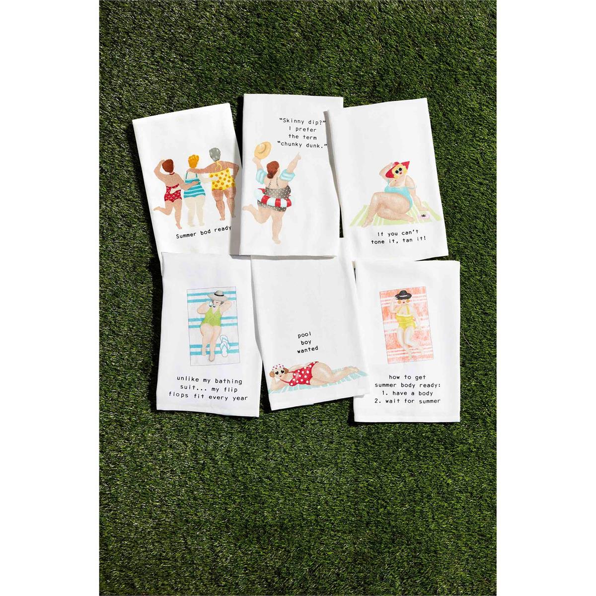 Mud Pie Pool Lady Kitchen Towels-Kitchen & Food-Mud Pie-Market Street Nest, Fashionable Clothing, Shoes and Home Décor Located in Mabank, TX