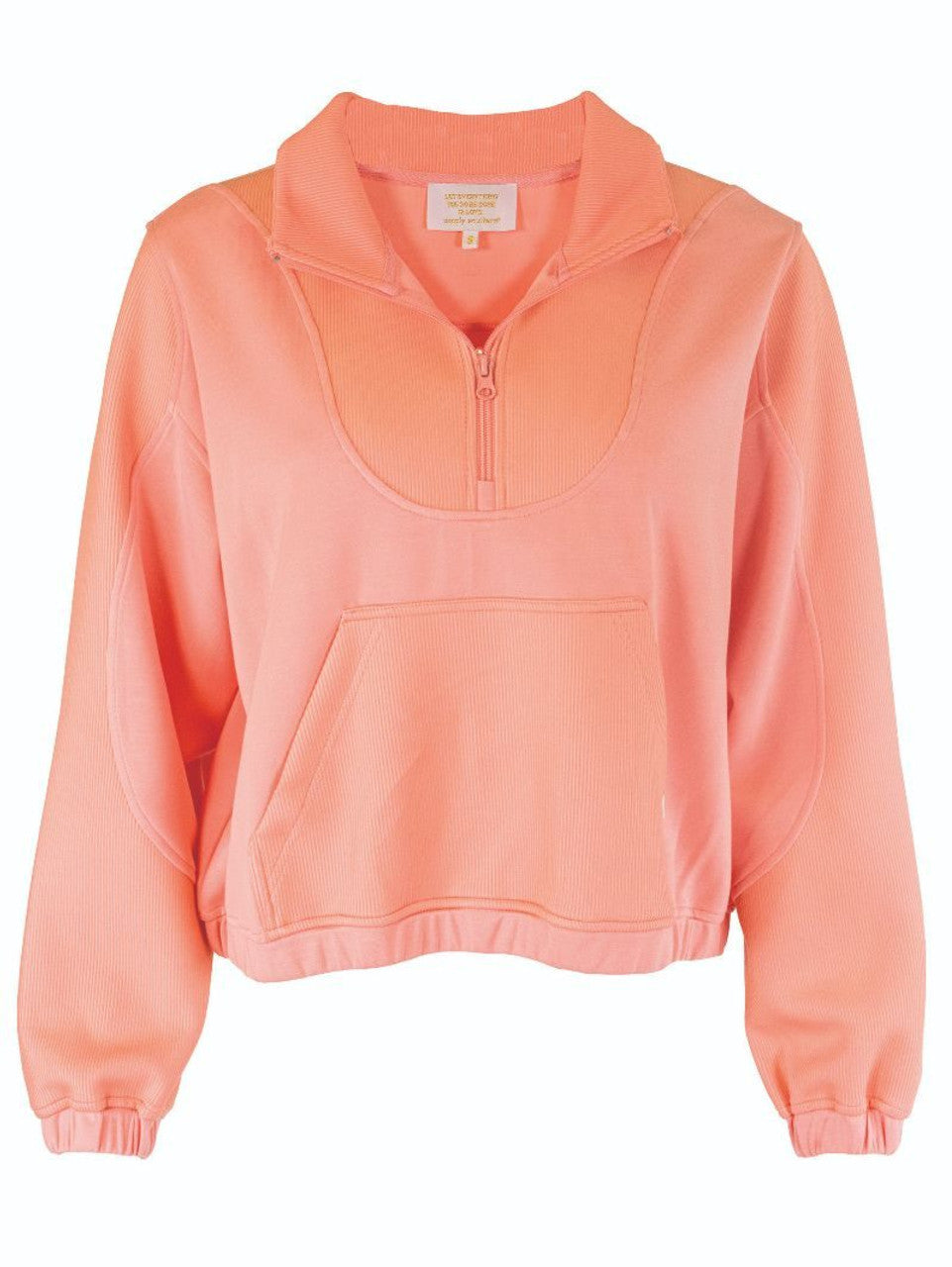 Quarter Zip Sweatshirt in Coral-Tops-Simply Southern-Market Street Nest, Fashionable Clothing, Shoes and Home Décor Located in Mabank, TX