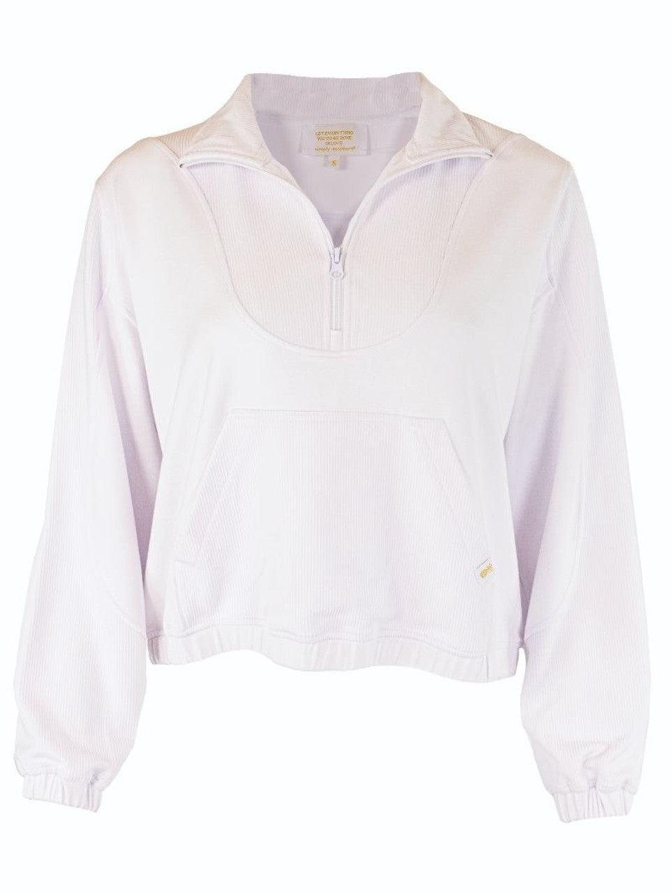 Quarter Zip Sweatshirt in White-Tops-Simply Southern-Market Street Nest, Fashionable Clothing, Shoes and Home Décor Located in Mabank, TX