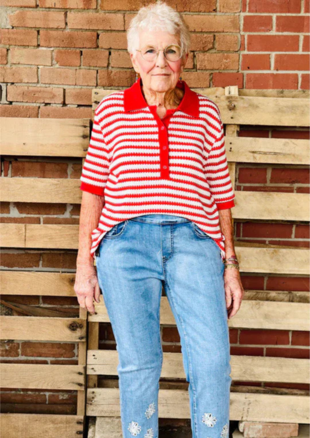 Easel Women Red And White Striped Top-08-Tops-EASEL-Market Street Nest, Fashionable Clothing, Shoes and Home Décor Located in Mabank, TX