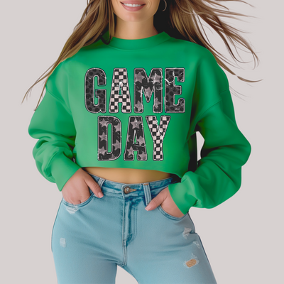 Edgy Gameday in Green Sweatshirt-Womens-Ave Shops-Market Street Nest, Fashionable Clothing, Shoes and Home Décor Located in Mabank, TX