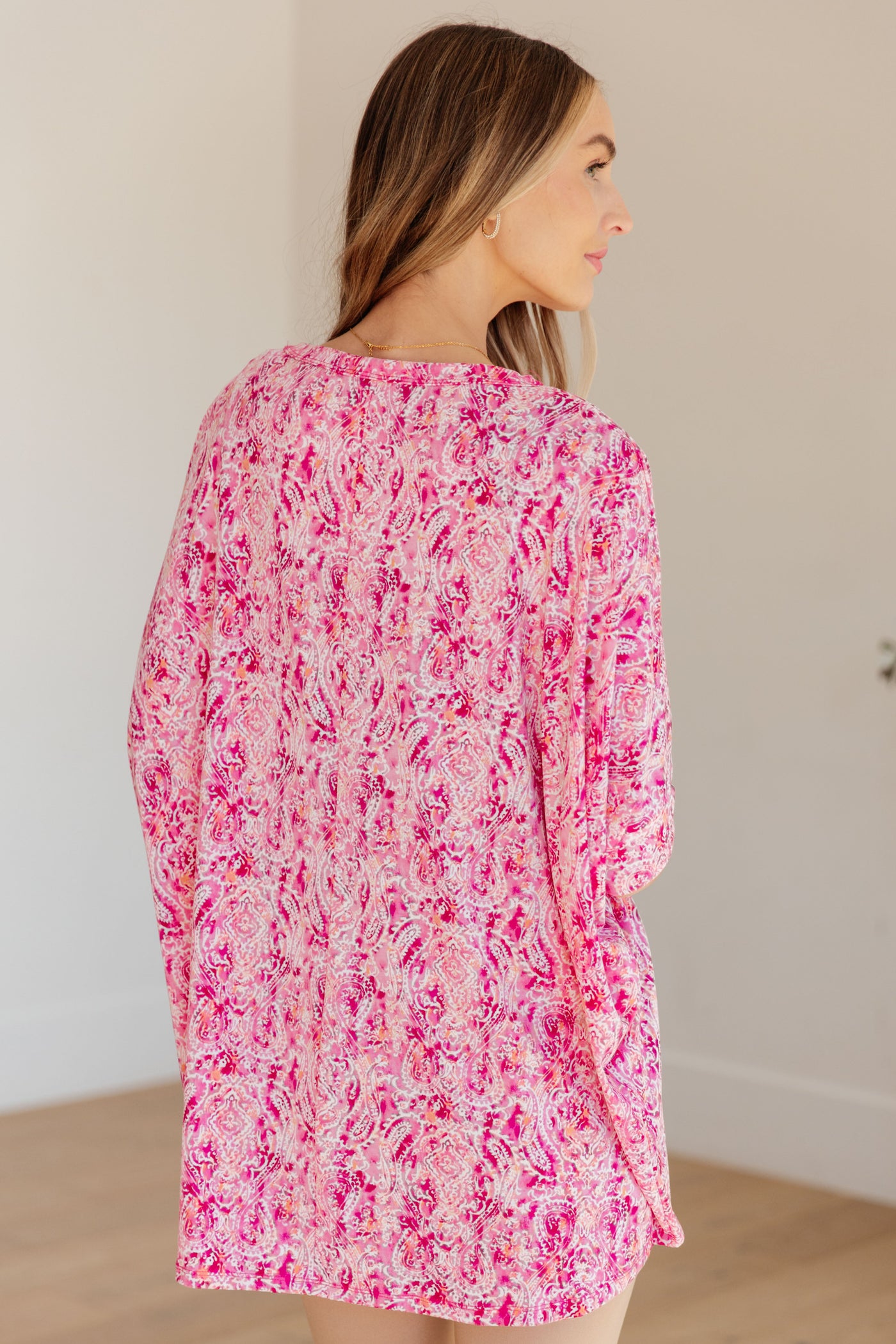 Essential Blouse in Fuchsia and White Paisley-Womens-Ave Shops-Market Street Nest, Fashionable Clothing, Shoes and Home Décor Located in Mabank, TX