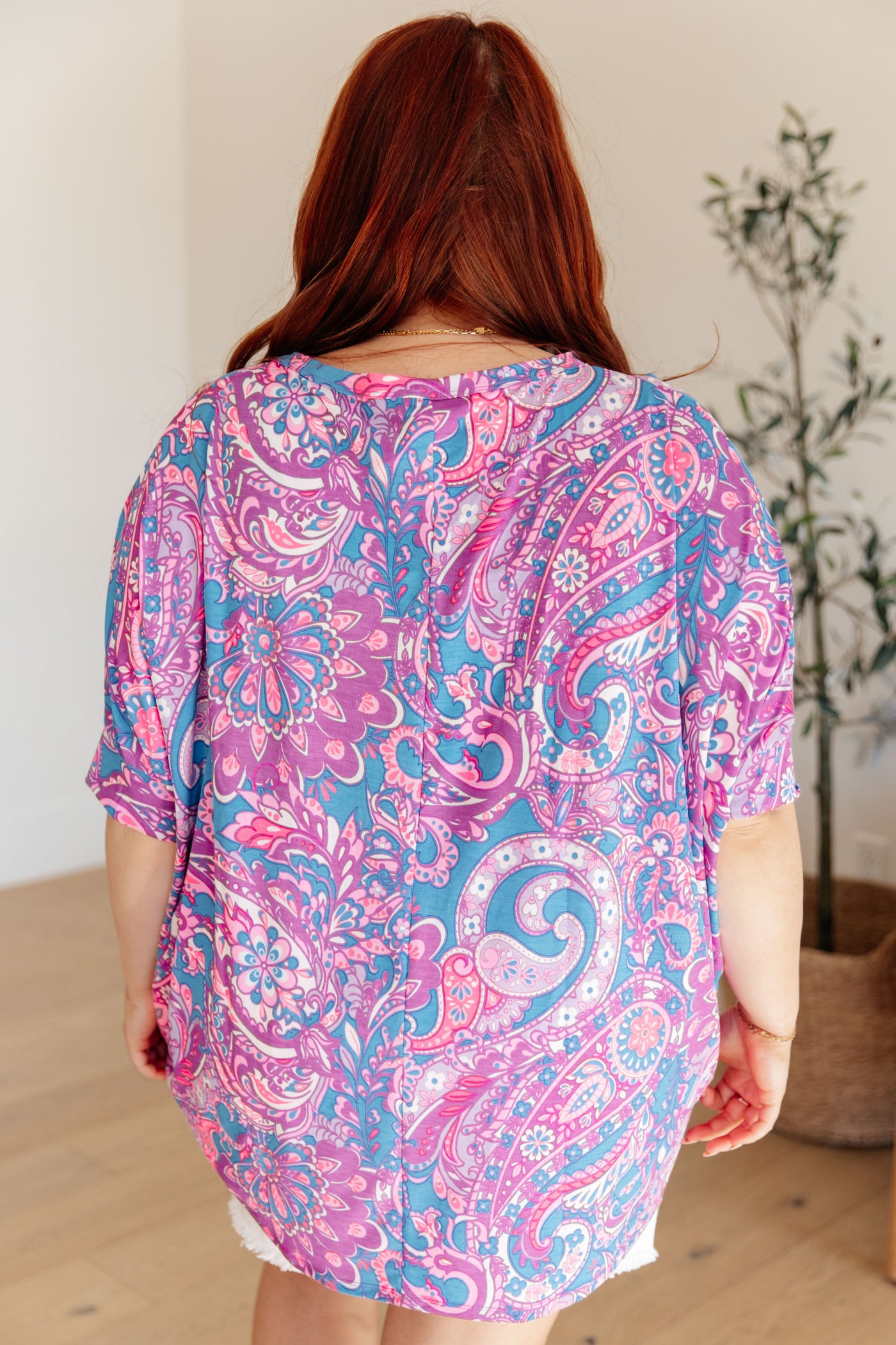 Essential Blouse in Purple Paisley-Womens-Ave Shops-Market Street Nest, Fashionable Clothing, Shoes and Home Décor Located in Mabank, TX