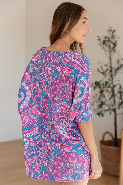 Essential Blouse in Purple Paisley-Womens-Ave Shops-Market Street Nest, Fashionable Clothing, Shoes and Home Décor Located in Mabank, TX