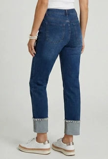 Ethyl Pearly Girl Cuff Jeans - Plentiful-09-Bottoms-ETHYL-Market Street Nest, Fashionable Clothing, Shoes and Home Décor Located in Mabank, TX