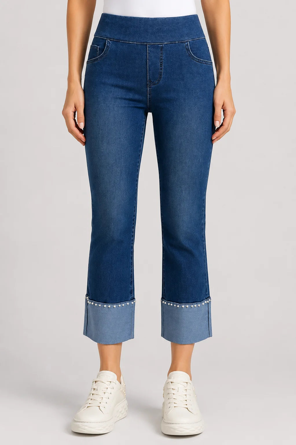 Ethyl Pearly Girl Cuff Jeans - Plentiful-09-Bottoms-ETHYL-Market Street Nest, Fashionable Clothing, Shoes and Home Décor Located in Mabank, TX