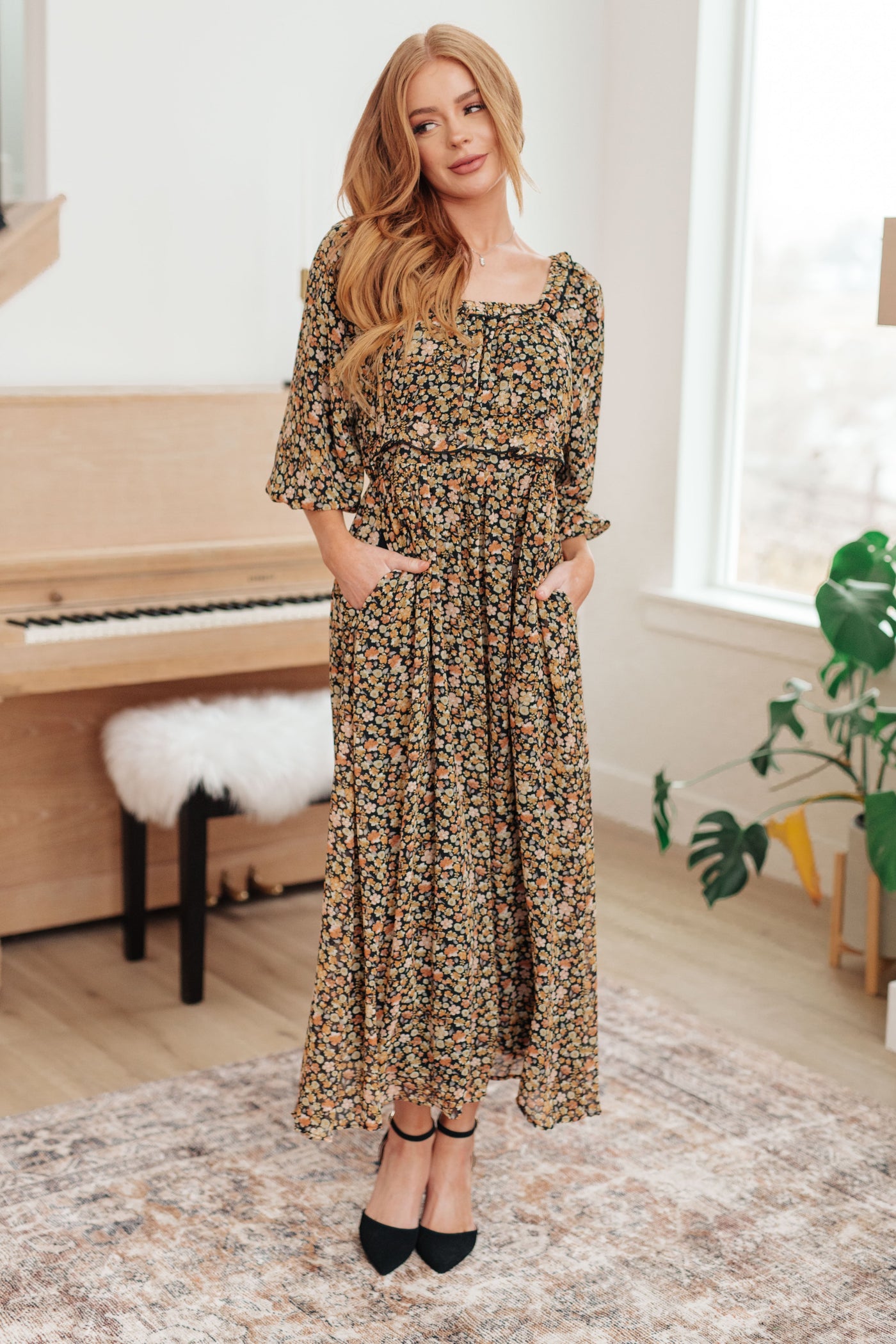 Ever So Briefly Floral Maxi Dress-Dresses-Ave Shops-Market Street Nest, Fashionable Clothing, Shoes and Home Décor Located in Mabank, TX