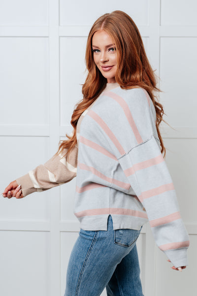 Exceptional Thought Striped Patchwork Sweater-Tops-Ave Shops-Market Street Nest, Fashionable Clothing, Shoes and Home Décor Located in Mabank, TX