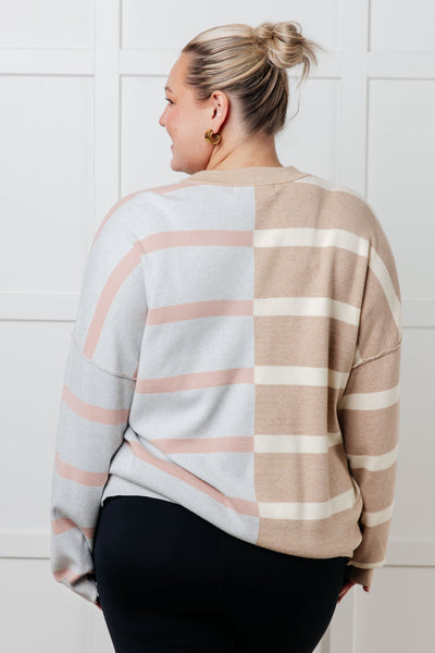 Exceptional Thought Striped Patchwork Sweater-Tops-Ave Shops-Market Street Nest, Fashionable Clothing, Shoes and Home Décor Located in Mabank, TX