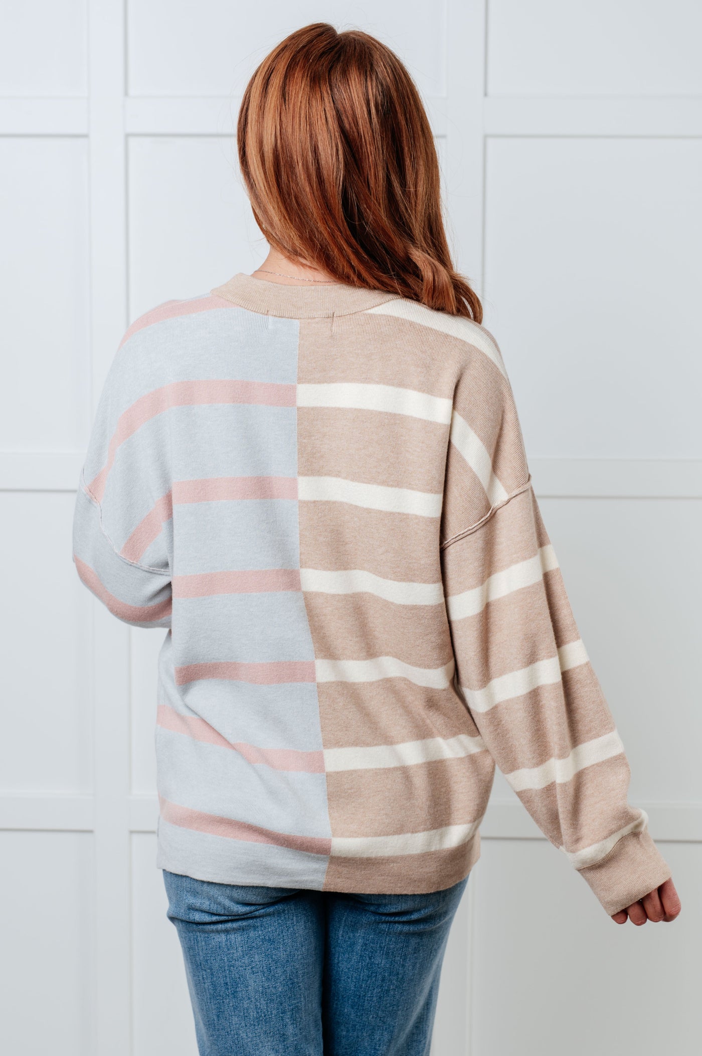 Exceptional Thought Striped Patchwork Sweater-Tops-Ave Shops-Market Street Nest, Fashionable Clothing, Shoes and Home Décor Located in Mabank, TX