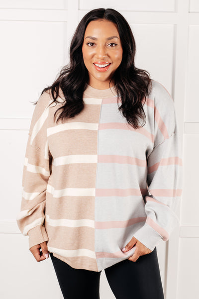 Exceptional Thought Striped Patchwork Sweater-Tops-Ave Shops-Market Street Nest, Fashionable Clothing, Shoes and Home Décor Located in Mabank, TX