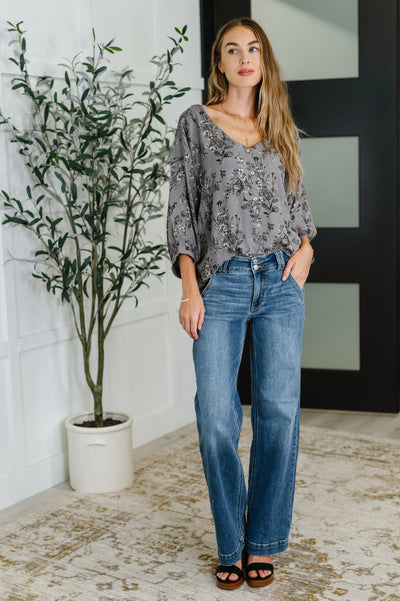 Falling in Deep Crinkle Woven Blouse Dune Grey-Womens-Ave Shops-Market Street Nest, Fashionable Clothing, Shoes and Home Décor Located in Mabank, TX