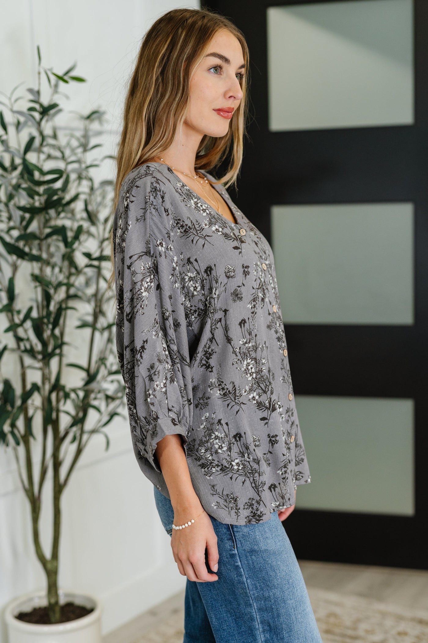 Falling in Deep Crinkle Woven Blouse Dune Grey-Womens-Ave Shops-Market Street Nest, Fashionable Clothing, Shoes and Home Décor Located in Mabank, TX