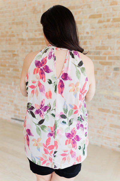 Feeling Lovely Floral Halter Blouse-Tops-Ave Shops-Market Street Nest, Fashionable Clothing, Shoes and Home Décor Located in Mabank, TX