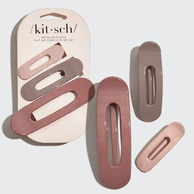 Flat Lay Claw Clip 3pc Flat - Ultra Glossy Terracotta-KITSCH-Market Street Nest, Fashionable Clothing, Shoes and Home Décor Located in Mabank, TX