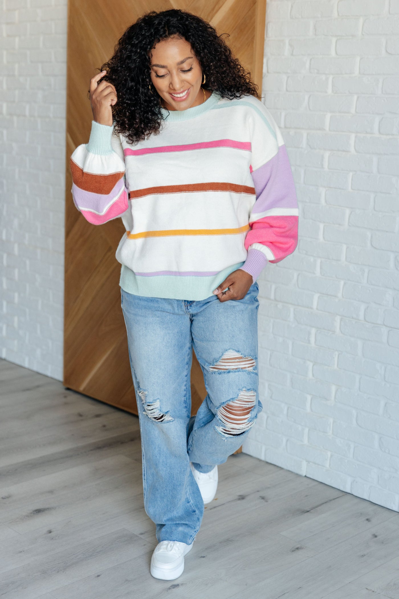 Flawless Features Striped Sweater-Tops-Ave Shops-Market Street Nest, Fashionable Clothing, Shoes and Home Décor Located in Mabank, TX