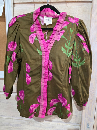 Floral Print Ruffle Top-Tops-Umgee USA Inc-Market Street Nest, Fashionable Clothing, Shoes and Home Décor Located in Mabank, TX