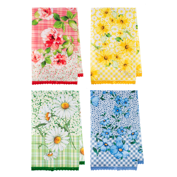 Floral Tea Towels-Kitchen & Food-GANZ-Market Street Nest, Fashionable Clothing, Shoes and Home Décor Located in Mabank, TX