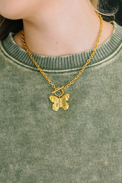 Flutter & Shine Butterfly Pendant Necklace in Gold-Womens-Ave Shops-Market Street Nest, Fashionable Clothing, Shoes and Home Décor Located in Mabank, TX