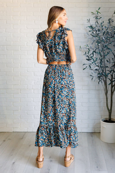 Flutter of Florals V-Neck Crop and Skirt Set-Sets-Ave Shops-Market Street Nest, Fashionable Clothing, Shoes and Home Décor Located in Mabank, TX