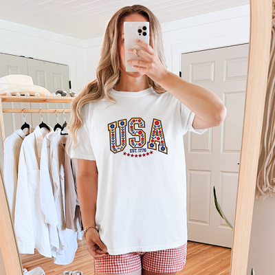 Folk Art USA Graphic Tee-Womens-Ave Shops-Market Street Nest, Fashionable Clothing, Shoes and Home Décor Located in Mabank, TX