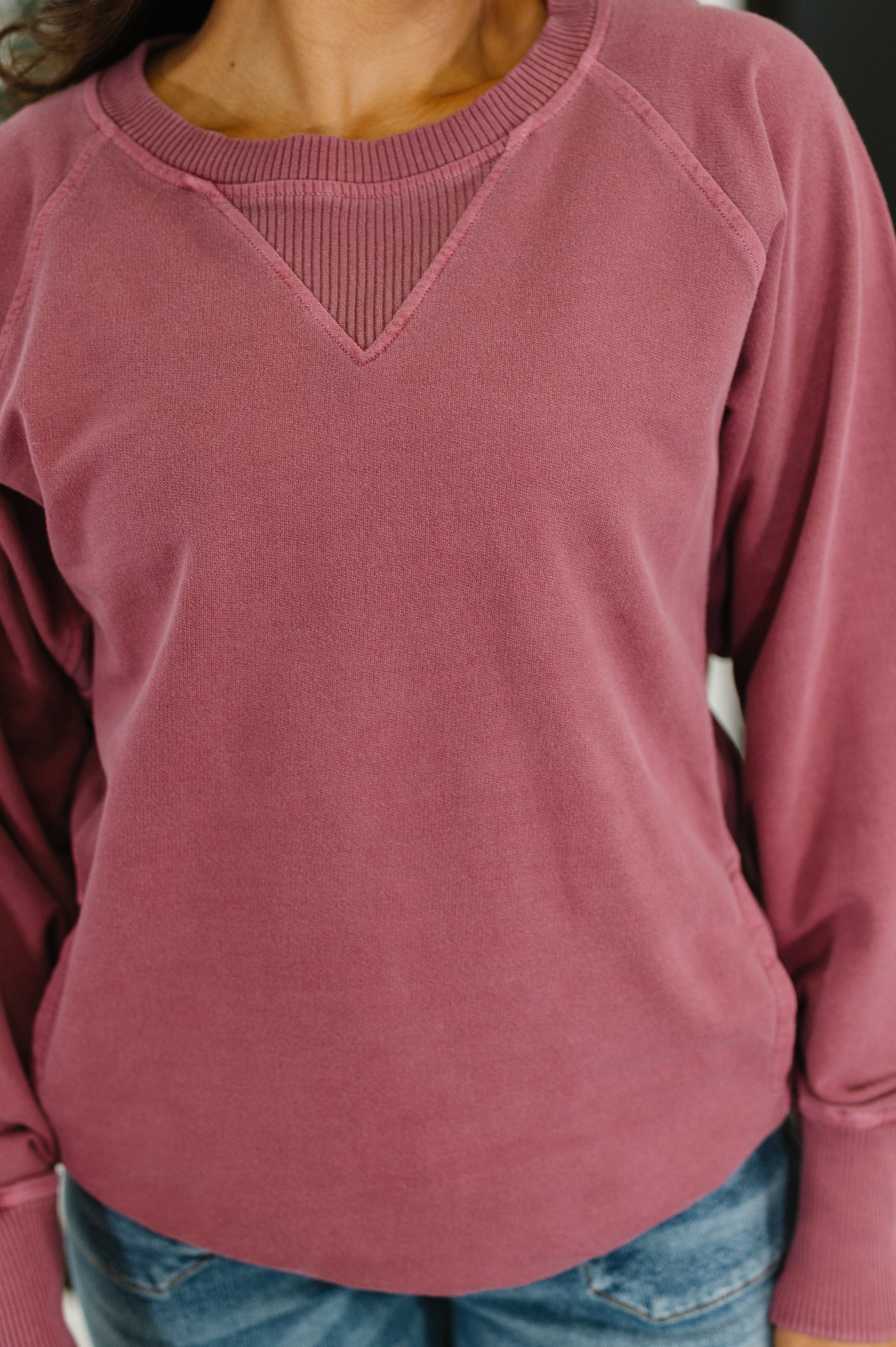 For the Experience Relaxed Pullover in Cabernet-Womens-Ave Shops-Market Street Nest, Fashionable Clothing, Shoes and Home Décor Located in Mabank, TX