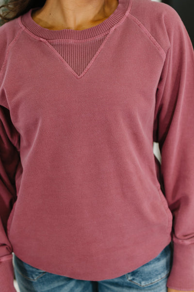 For the Experience Relaxed Pullover in Cabernet-Womens-Ave Shops-Market Street Nest, Fashionable Clothing, Shoes and Home Décor Located in Mabank, TX