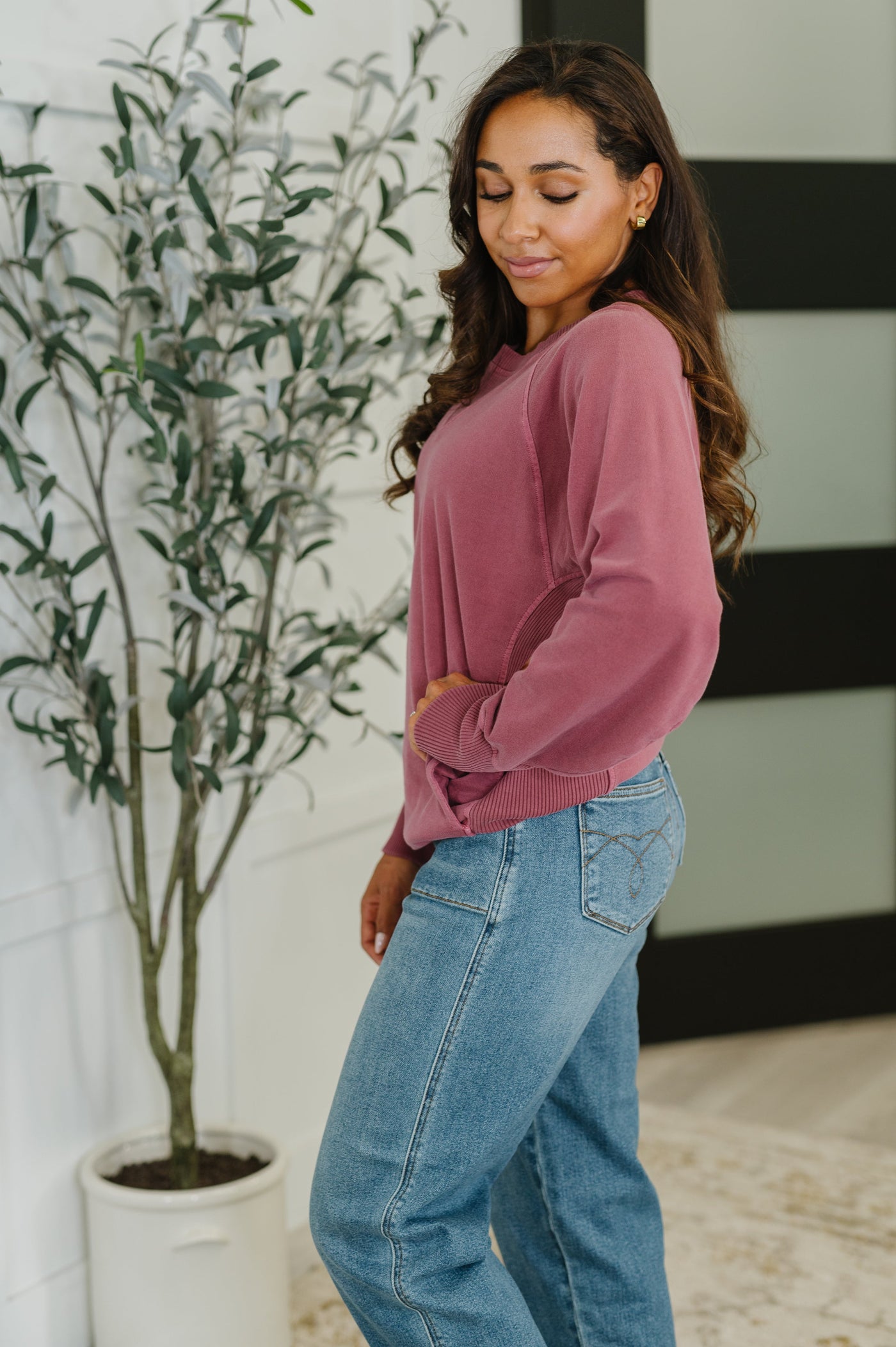 For the Experience Relaxed Pullover in Cabernet-Womens-Ave Shops-Market Street Nest, Fashionable Clothing, Shoes and Home Décor Located in Mabank, TX