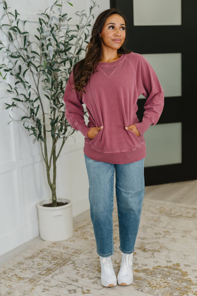 For the Experience Relaxed Pullover in Cabernet-Womens-Ave Shops-Market Street Nest, Fashionable Clothing, Shoes and Home Décor Located in Mabank, TX