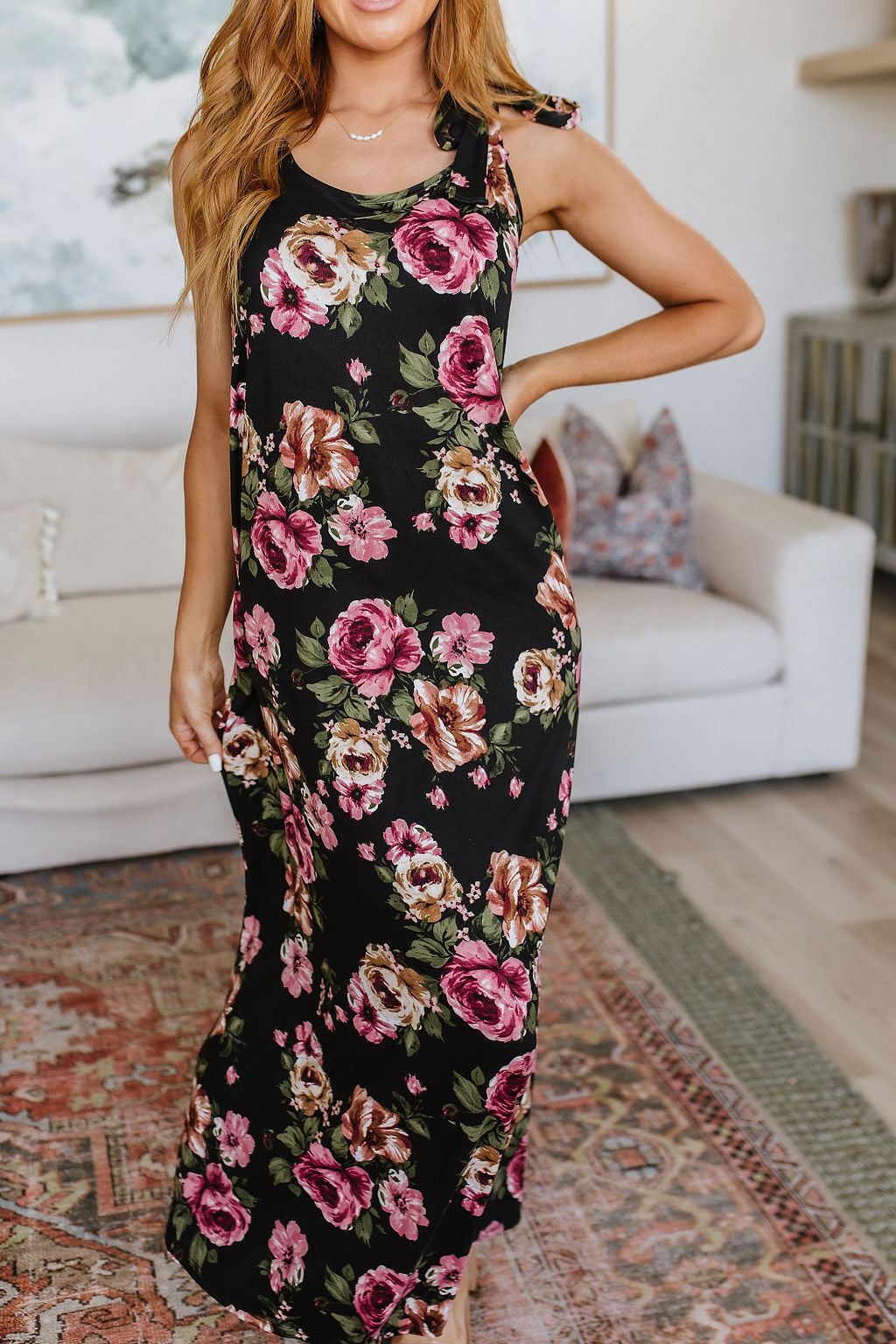 Fortuitous in Floral Maxi Dress-Dresses-Ave Shops-Market Street Nest, Fashionable Clothing, Shoes and Home Décor Located in Mabank, TX