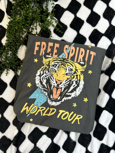 Free Spirit World Tour Graphic Tee-Womens-Ave Shops-Market Street Nest, Fashionable Clothing, Shoes and Home Décor Located in Mabank, TX