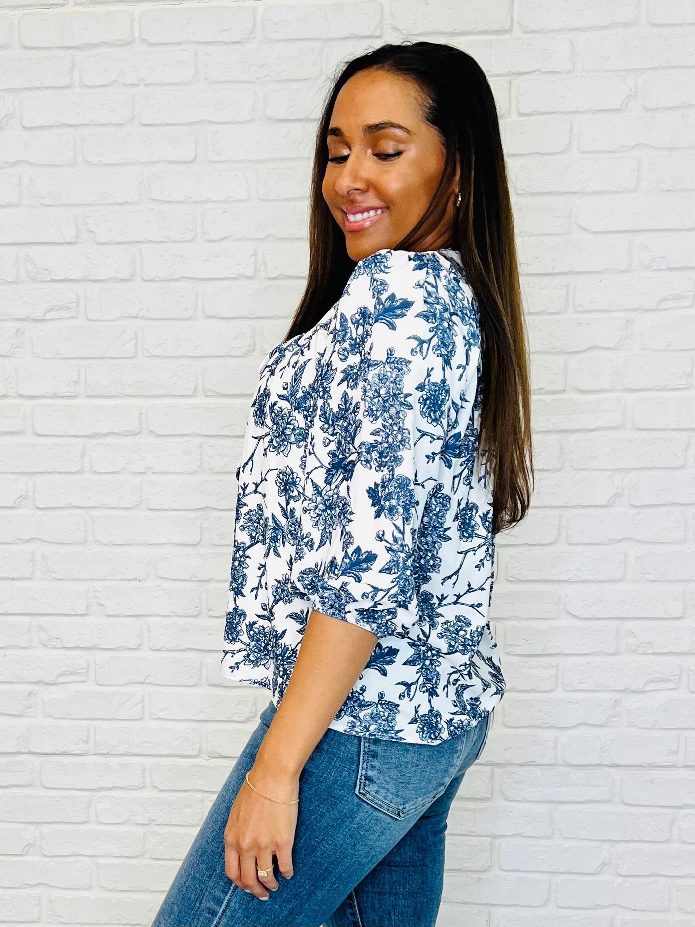 Frill Me With Sunshine in Ivory and Navy-Womens-Ave Shops-Market Street Nest, Fashionable Clothing, Shoes and Home Décor Located in Mabank, TX