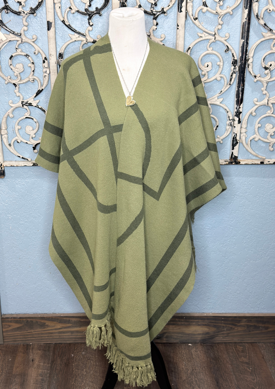 Fringed Shawl Sage One Size-08-Tops-BEFORE YOU COLLECTION-Market Street Nest, Fashionable Clothing, Shoes and Home Décor Located in Mabank, TX