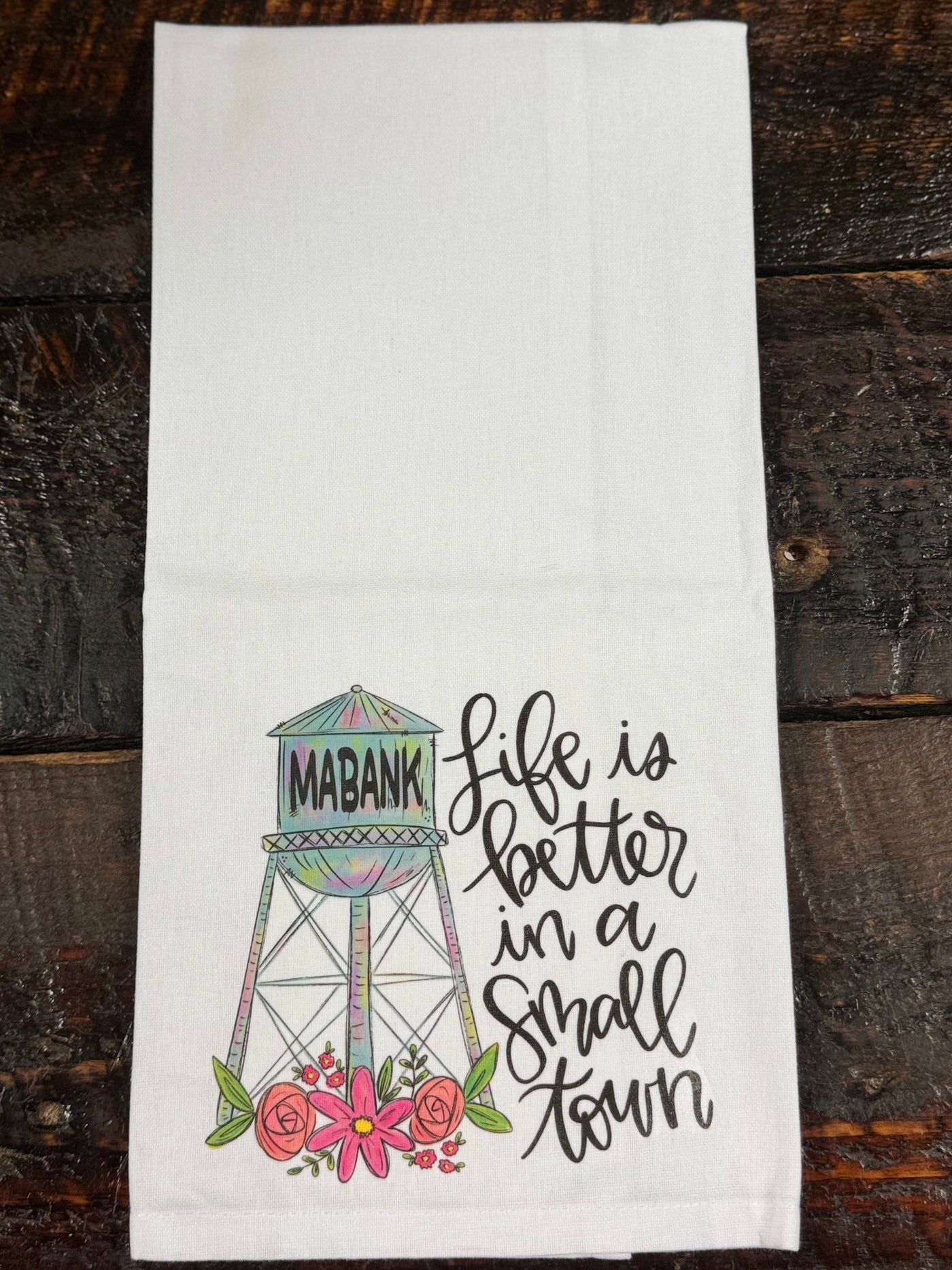 Mabank Small Town Kitchen Towel-Kitchen & Food-Mississippi Mae Monograms-Market Street Nest, Fashionable Clothing, Shoes and Home Décor Located in Mabank, TX