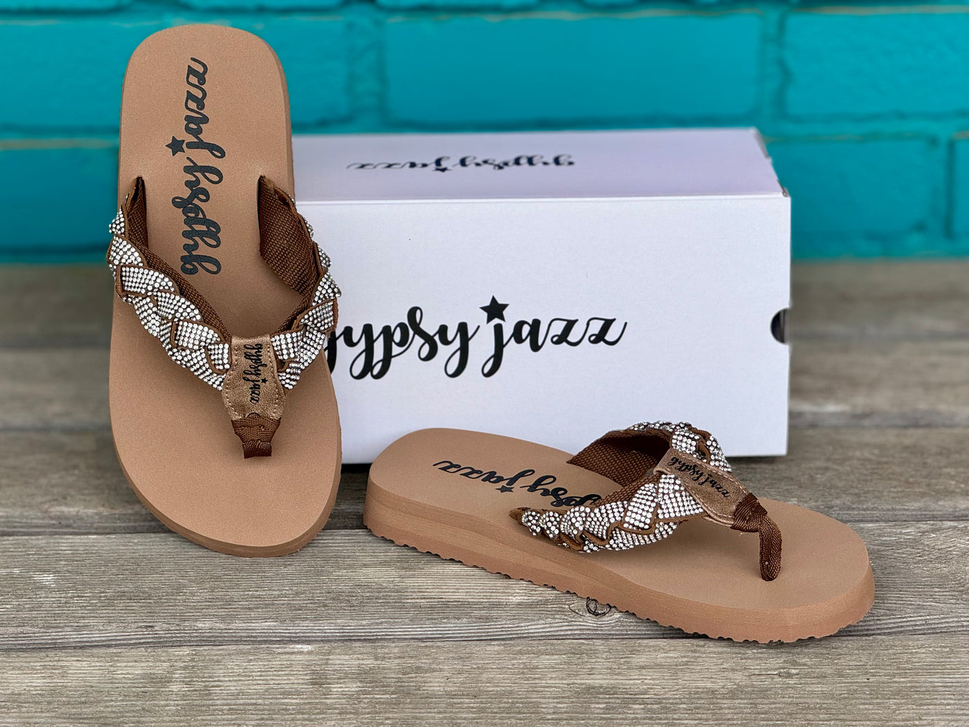 Front View. Gypsy Jazz Glimmer - Tan-Shoes-Gypsy Jazz-Market Street Nest, Fashionable Clothing, Shoes and Home Décor Located in Mabank, TX