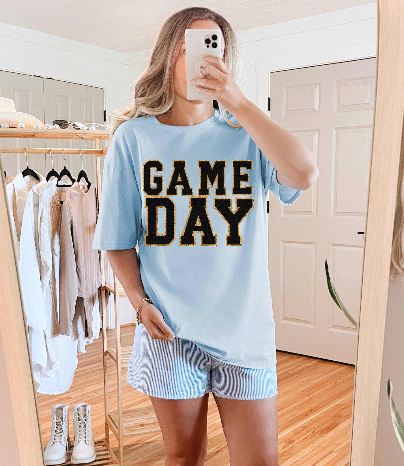 Game Day Light Blue Graphic Tee in Multiple Colors-Tops-Ave Shops-Market Street Nest, Fashionable Clothing, Shoes and Home Décor Located in Mabank, TX