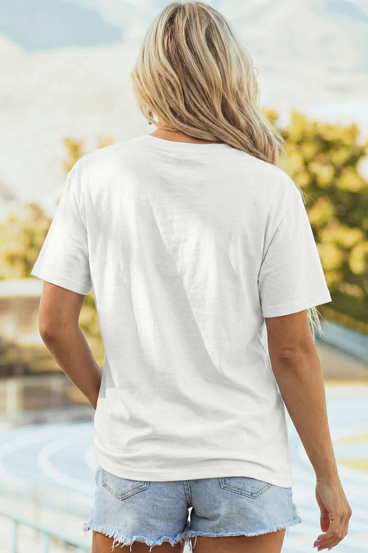Game Day Sequin Rugby Bow Print Round Neck Shift Tee (S-3XL)-66DISCO-Market Street Nest, Fashionable Clothing, Shoes and Home Décor Located in Mabank, TX