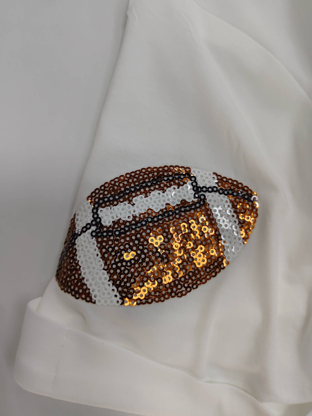Game Day Sequin Rugby Bow Print Round Neck Shift Tee (S-3XL)-66DISCO-Market Street Nest, Fashionable Clothing, Shoes and Home Décor Located in Mabank, TX