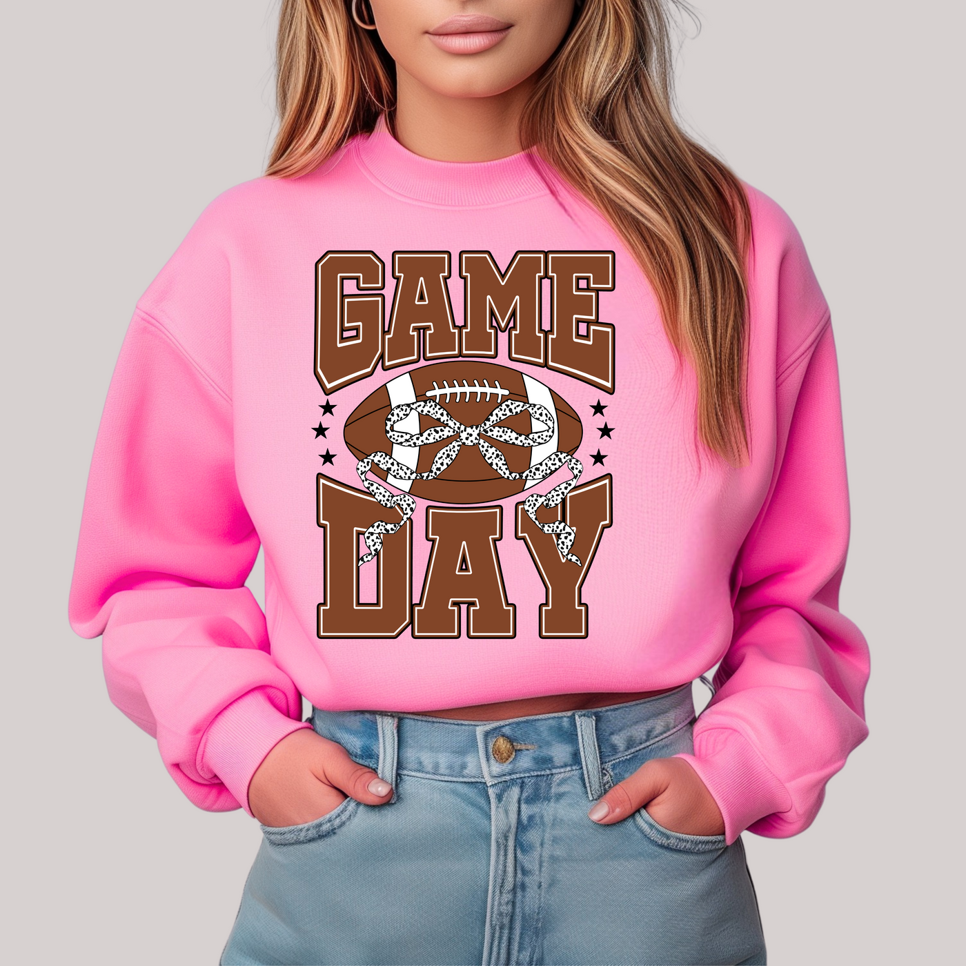 GamedayGirly in Pink Sweatshirt-Womens-Ave Shops-Market Street Nest, Fashionable Clothing, Shoes and Home Décor Located in Mabank, TX