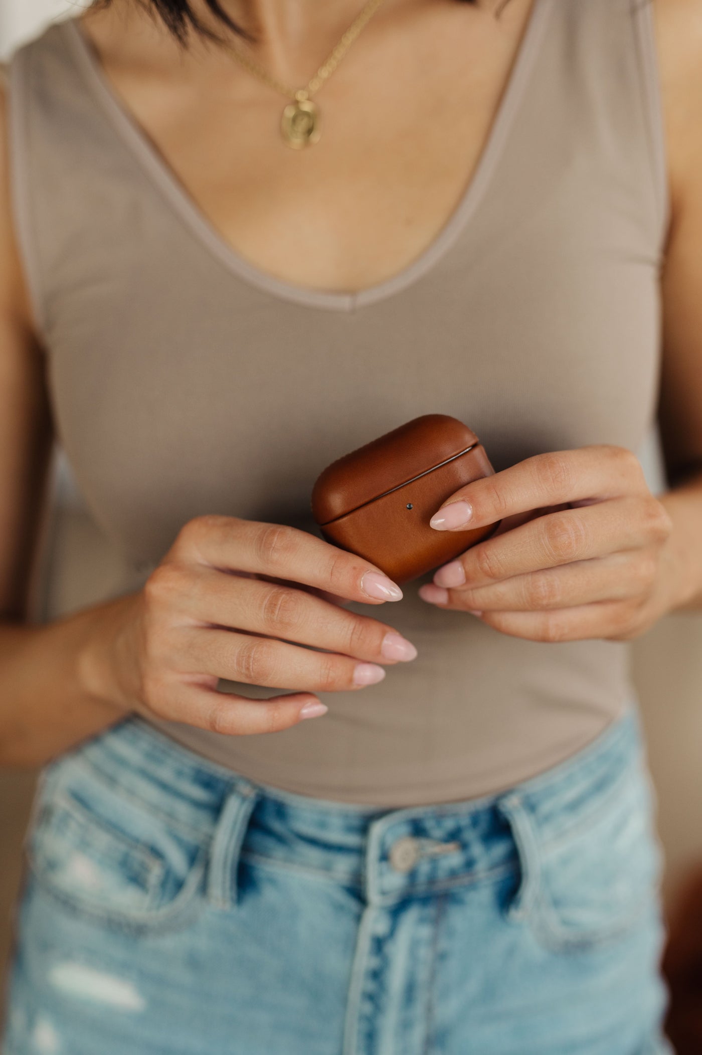 Genuine Leather Airpod Pro Protective Case in Brown-Accessories-Ave Shops-Market Street Nest, Fashionable Clothing, Shoes and Home Décor Located in Mabank, TX