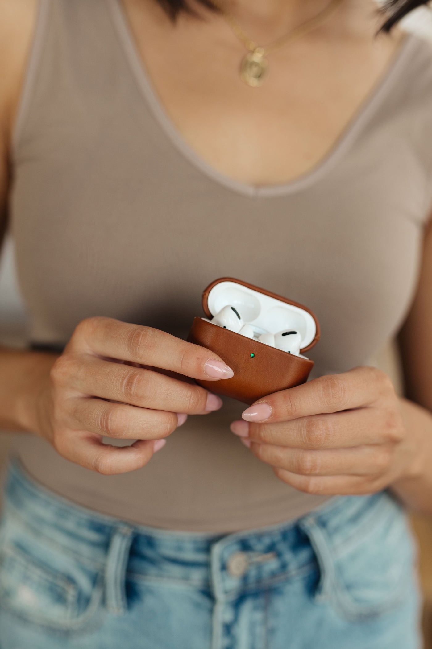 Genuine Leather Airpod Pro Protective Case in Brown-Accessories-Ave Shops-Market Street Nest, Fashionable Clothing, Shoes and Home Décor Located in Mabank, TX