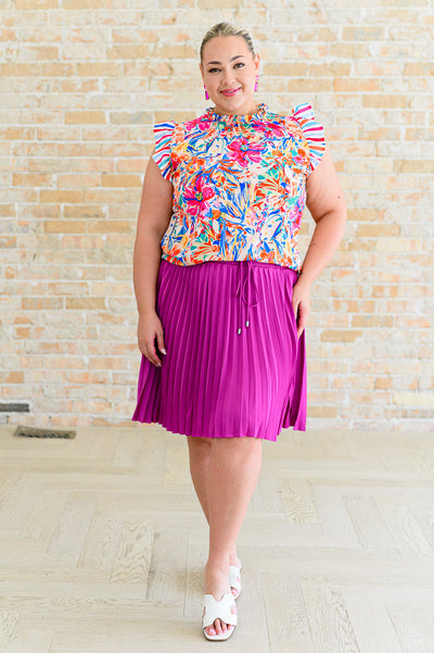 Just a Flirt Pleated Skirt in Magenta-Bottoms-Ave Shops-Market Street Nest, Fashionable Clothing, Shoes and Home Décor Located in Mabank, TX