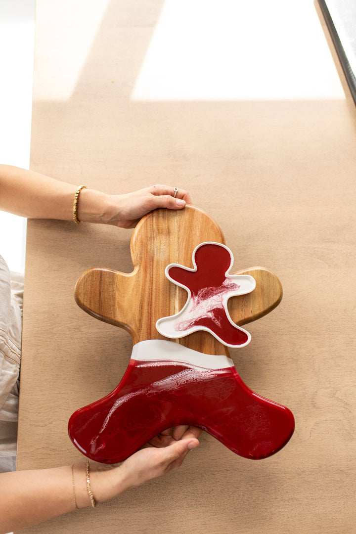 NEW!!! Gingerbread Man Board and Ceramic Tray (NO TARIFFS)-Lynn &amp; Liana Designs-Market Street Nest, Fashionable Clothing, Shoes and Home Décor Located in Mabank, TX
